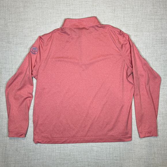 Peter Millar River Featherweight Pullover Shirt XL Pink Snap Button Quarter Top - Picture 2 of 6